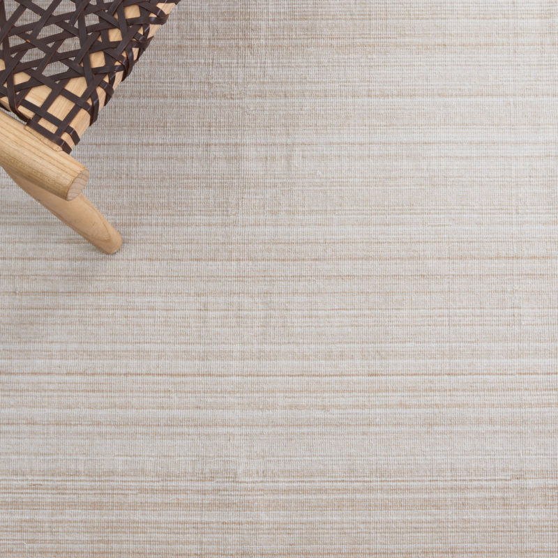 Beige 3' x 5' Handmade Flatweave Wool Rug