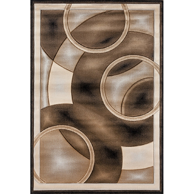 Tapis brun foncé / beige Anjolie, Rectangle 5 pi 2 po x 7 pi 5 po
