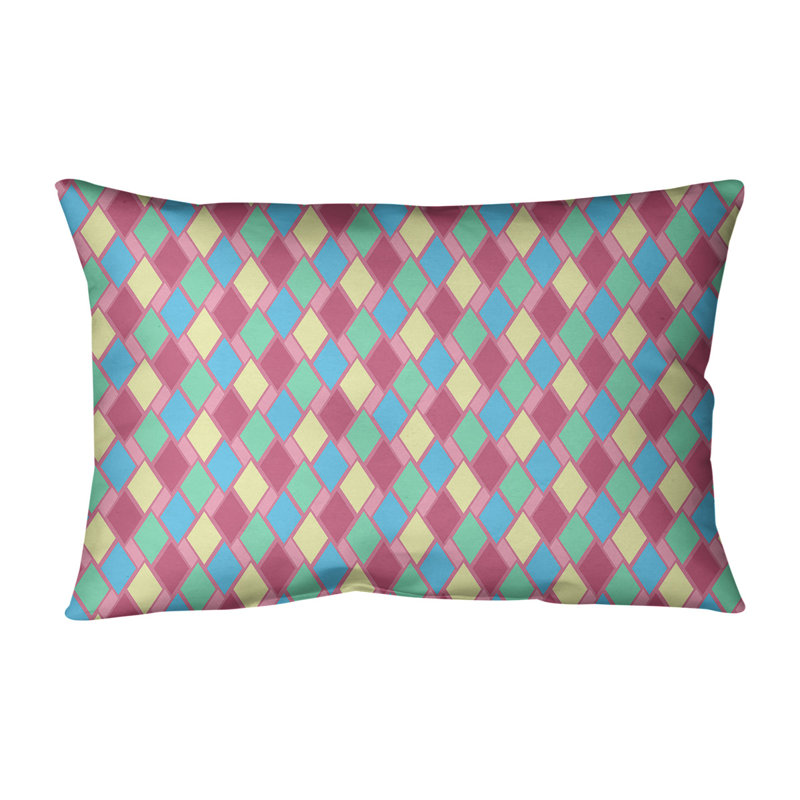 Housse de coussin rectangulaire Katelyn Elizabeth, Pas de bourre, Rose clair / Jaune pâle