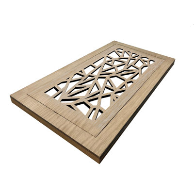 Registre de plancher de bois franc. Ouverture de conduit 6 x 10 (au total 9 x 13) - Conception triangulaire