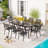 Alyah 8 - Person Stainless Steel Patio Dining Set Extendable Rectangular Table