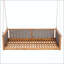 Lit balancelle simple en bois massif classique avec bois d'acacia et rotin tissé à la main - teck-129584717