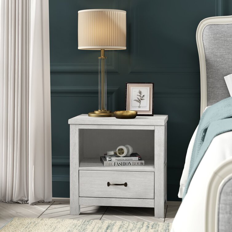 Mateo 1 Drawer Solid Wood Nightstand