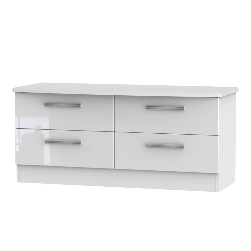 Fully Assembled Yvette 4 Drawer Chest, White