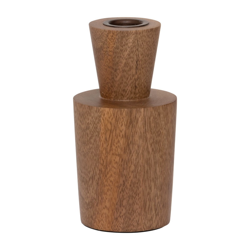5.66'' H Wood Tabletop Candlestick