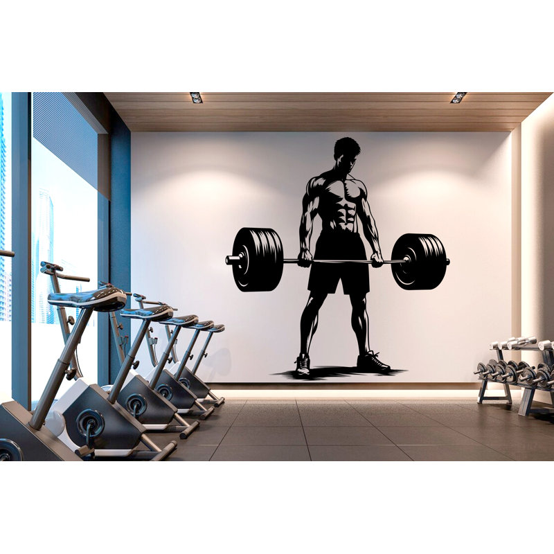 Décalcomanie de gymnastique, art de corps de monstre, art mural, décalcomanies murales, gorille, CrossFit, H 48 po x l 44 po