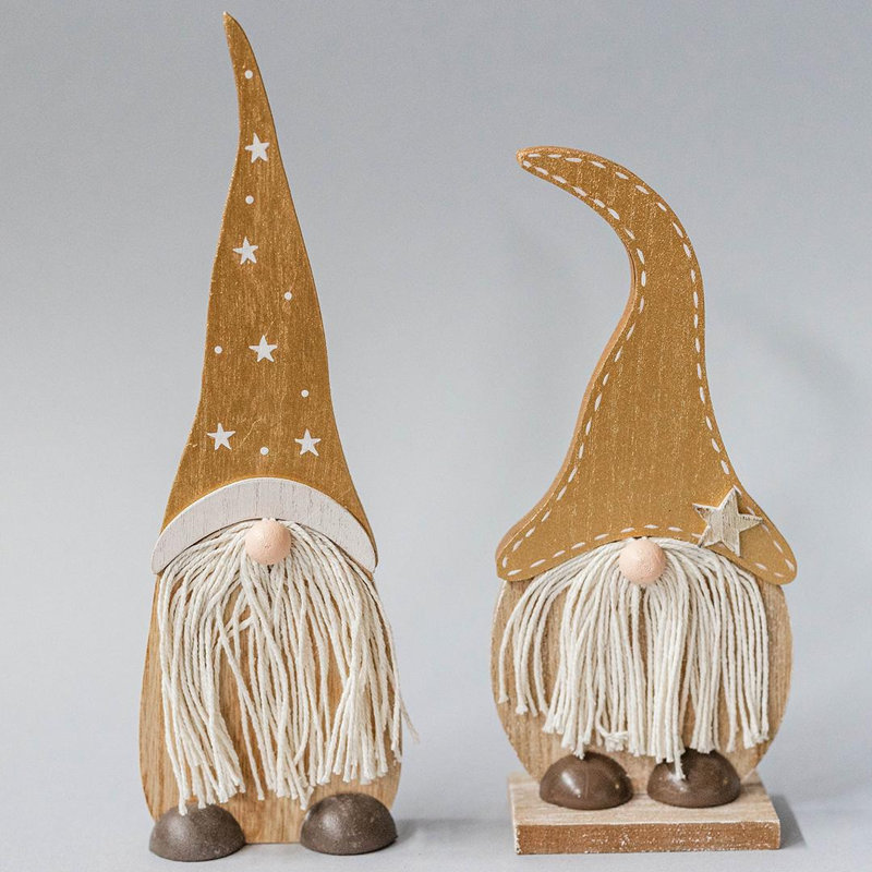 Ensemble de 2 figurines de gnomes en chapeaux assortis