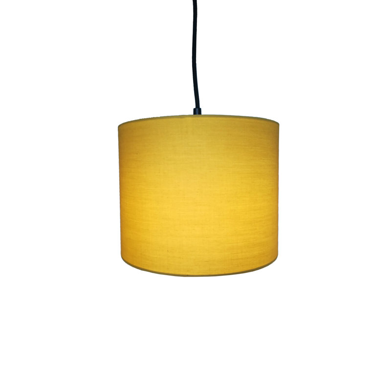 Cylinder Shades Cotton Drum Pendant Shade ( Screw On ), 20.2cm H x 25.5cm W x 25.5cm D, Soft Grey