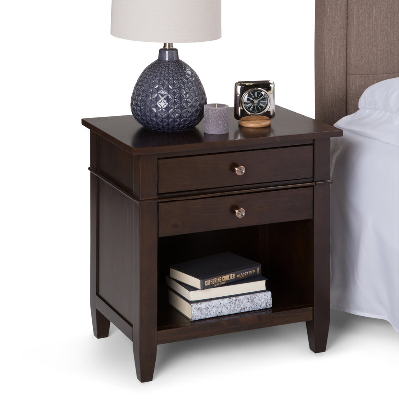 Table de chevet - brun tabac foncé, Brun