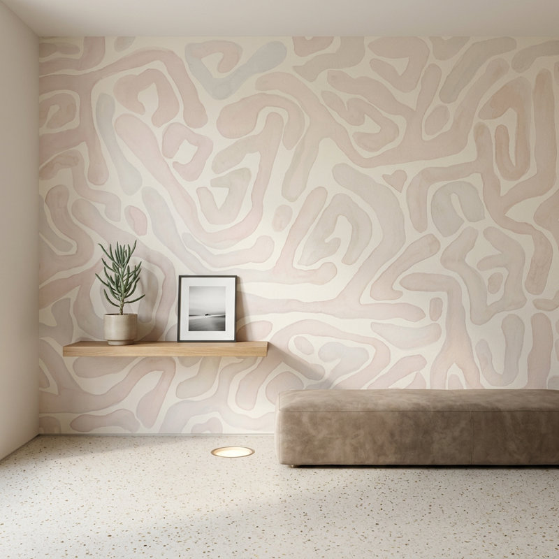 Décoration murale abstraite amovible, 140 po x 108 po, Peel and Stick
