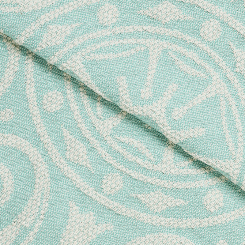 Rio Lightweight Cotton Blend Woven Jacquard Traditional Medallion Bedspread/Coverlet Set, Turquoise, Queen + 2 Shams