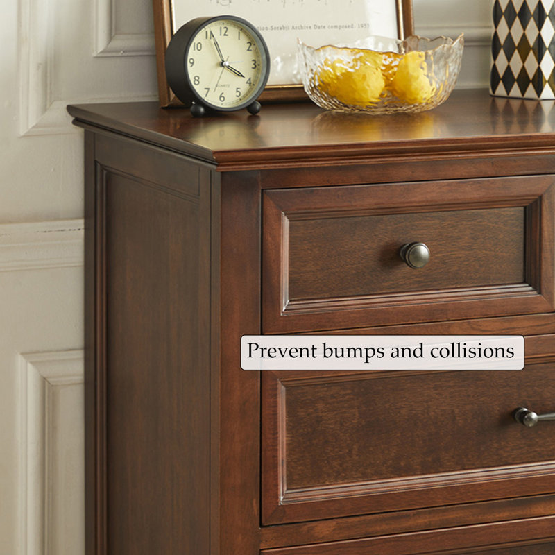 Armoire de rangement simple à six tiroirs en bois massif noyer américain simple, Brun