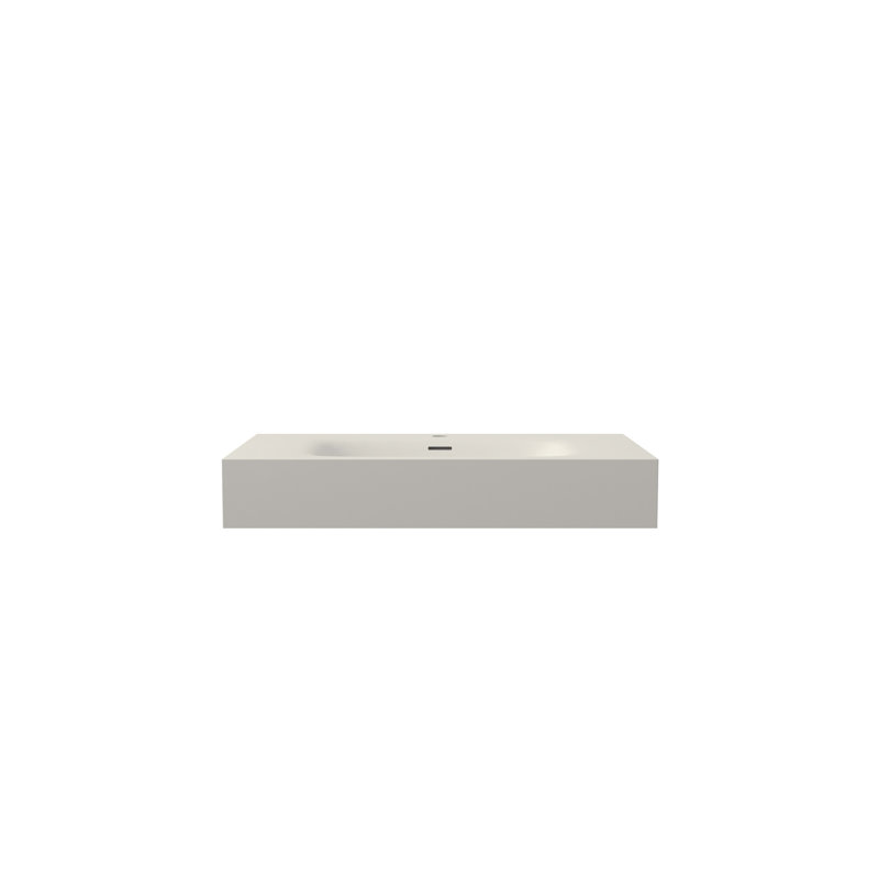 Lavabo pour salle de bain en pierre de couleur unie - blanc mat, hauteur 5,1 po, largeur 18,09 po, profondeur 32,7 po, durabilité durable de 32,7 lb, entretien facile, lavabo d'installation adaptable pour une circulation fluide,