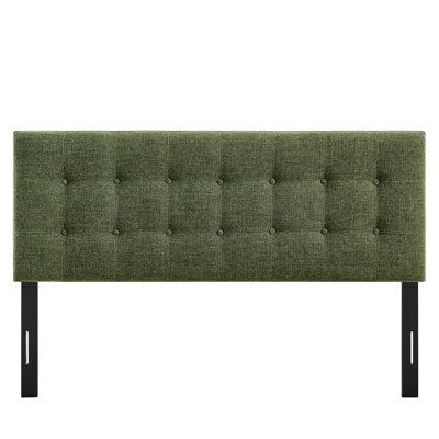 Emily Fabric Upholstered Queen Size Headboard In Foliage