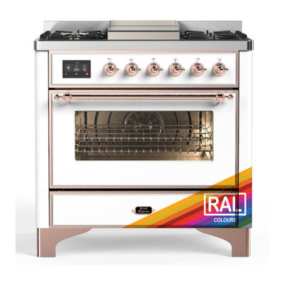 Cuisinière à carburant double de 36 pouces avec 6 brûleurs scellés de la série Majestic III de la série RAL (propane liquide, garniture en cuivre)