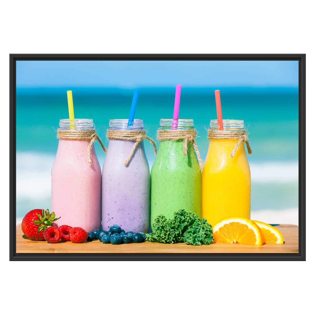 Gerahmtes Wandbild Smoothies in verschiedenen Farben