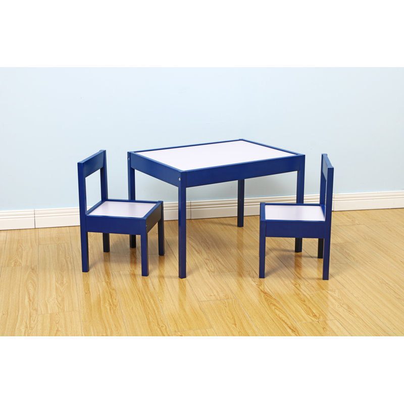 Carpendale Kids and Chair Set, White/Navy Blue