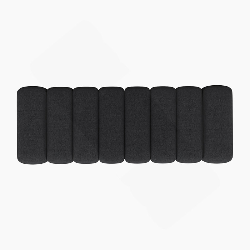 Banc d'appoint rembourré en tissu, Gris anthracite