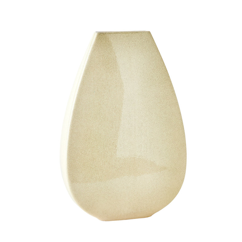 Giant Teardrop Vase-Butter Crackle-Sm, 24.5" H x 16" W x 5" D