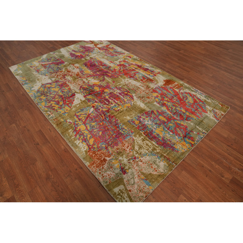 Tapis de salon moderne et abstrait 5 x 8
