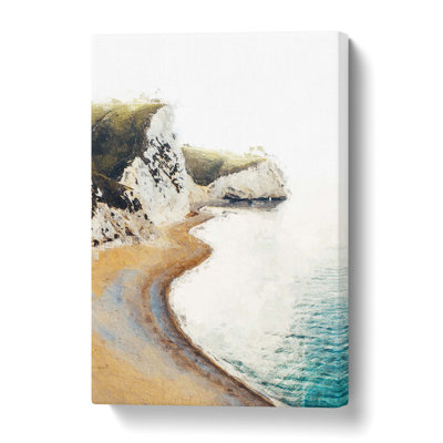 Durdle Door Beach In Dorset - Wrapped Canvas Painting