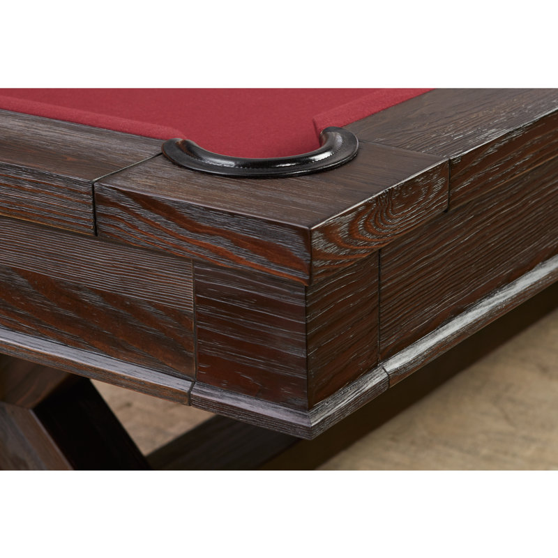 Playcraft Brazos River 8' Slate Pool Table With Dining Top & Benches/Professional Installation Included, Taupe
