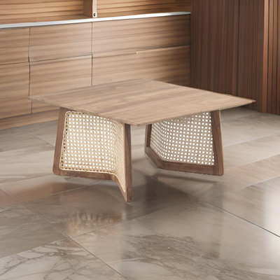 Tectona Rectangle Rattan Coffee Table - 27.5x27.5x14" - Teak