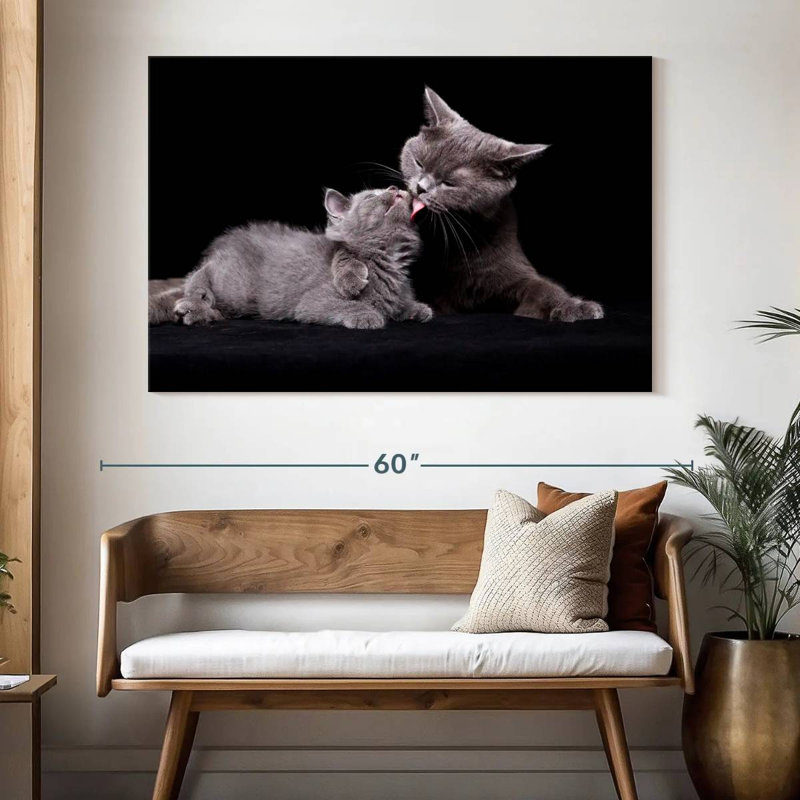 Chat, amour de la mère, H 34 po x l 51 po