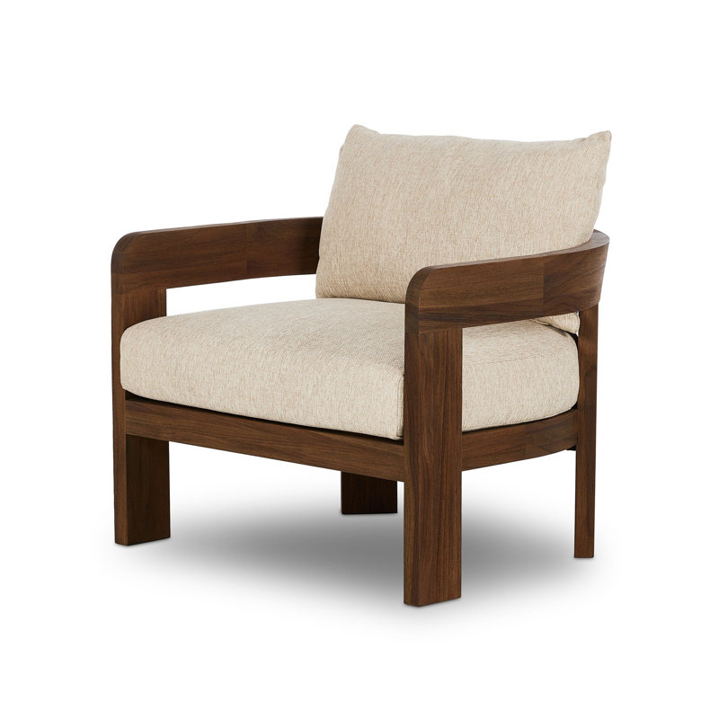 Chapman Outdoor Teak Lounge Chair, Beige