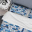Ensemble de housse de couette à motif géométrique bleu et blanc Matrix Grid III-226807975
