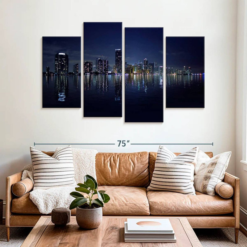 Nicci Miami Cityscape Lights, 42" H x 68" W