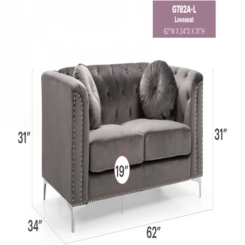 Causeuse Contemporary, Gris foncé
