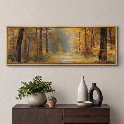 «Autumn Forest Path», art du couloir, art mural, impression sur toile encadrée, 2 pièces - 16 po x 24 po x 2 pièces, 24 po x 36 po x 2 pièces