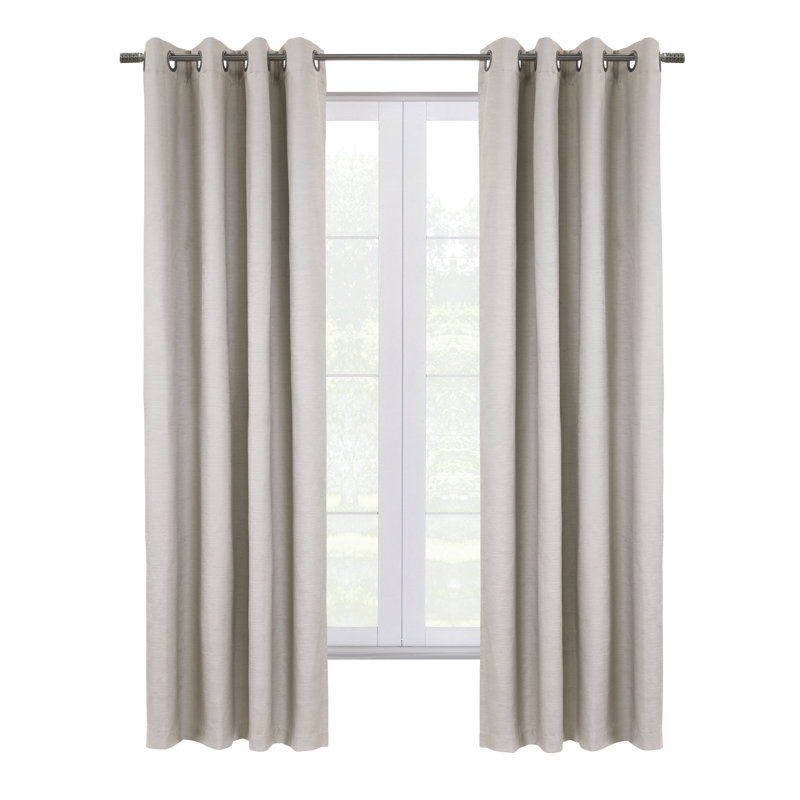 Danamarie Shadow Solid Max Blackout Grommet Single Curtain Panel, 52" W x 84"L, Off White
