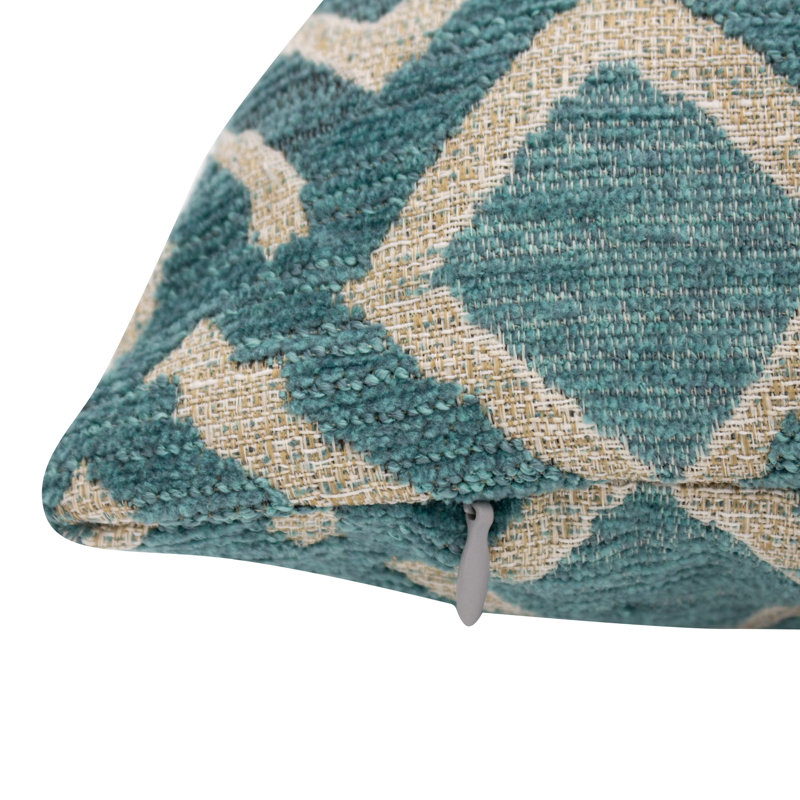 Housse et insert de coussin carré Char Char, Bleu, Polyester/ Bourre en polyester