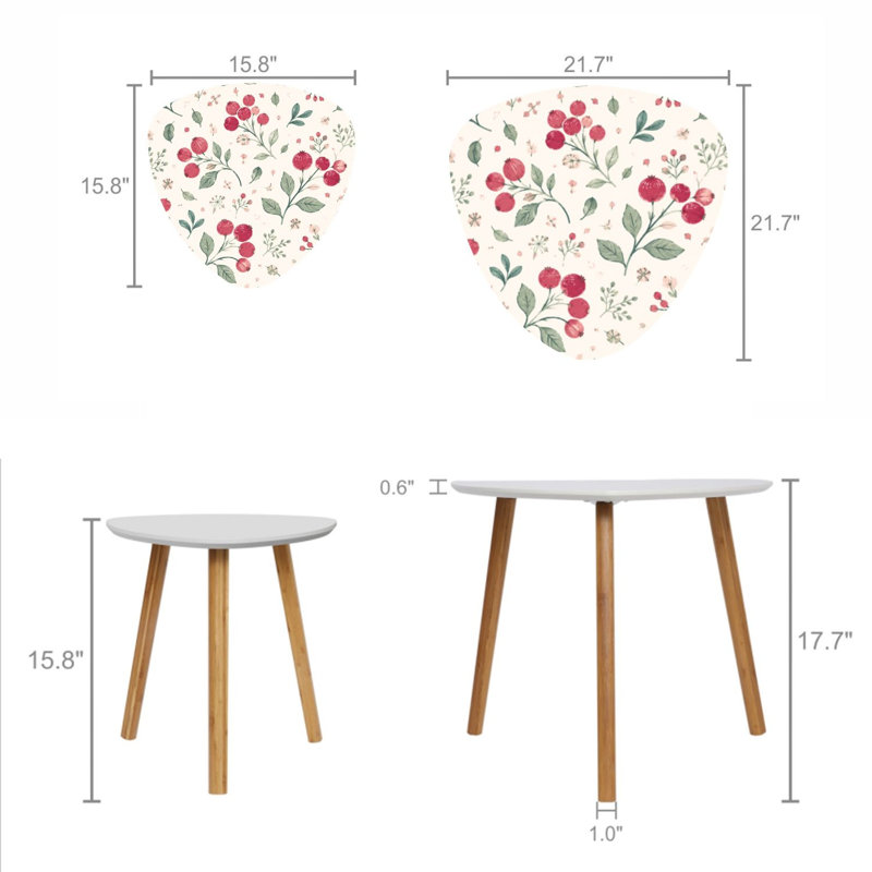 Ensemble de 2 tables basses gigognes Triangle