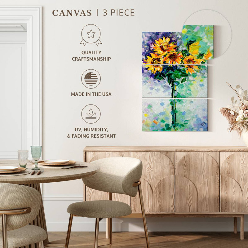 Harnek Sunflowers Modern Expressionism, 32" H x 20" W