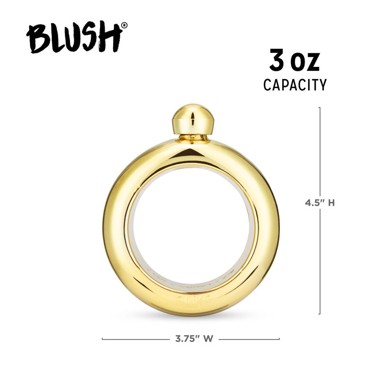Bangle 3 oz Flask, Gold