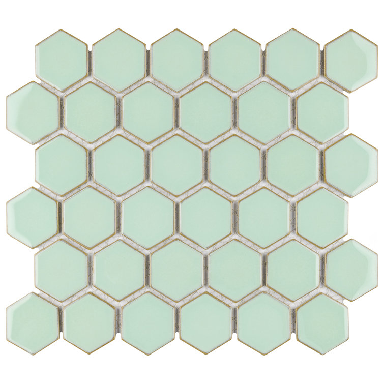 Hudson Due 2" X 2" Hex Porcelain Mosaic Floor and Wall Tile