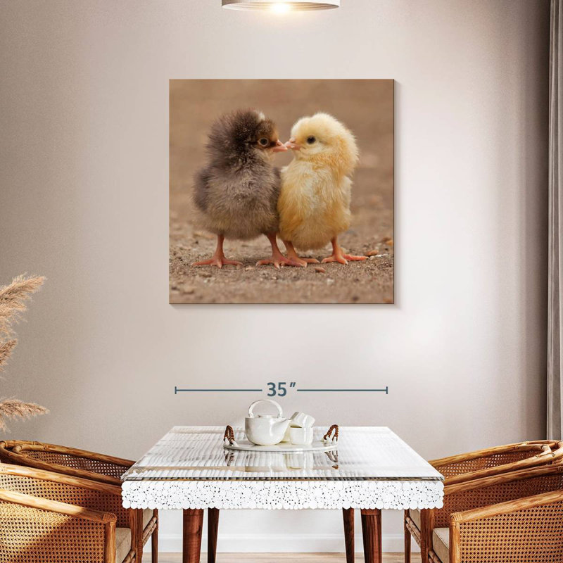 Crowle Pecking Baby Chicks, 24" H x 24" W