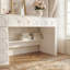 Bureau de coiffeuse polyvalent avec rangement massif