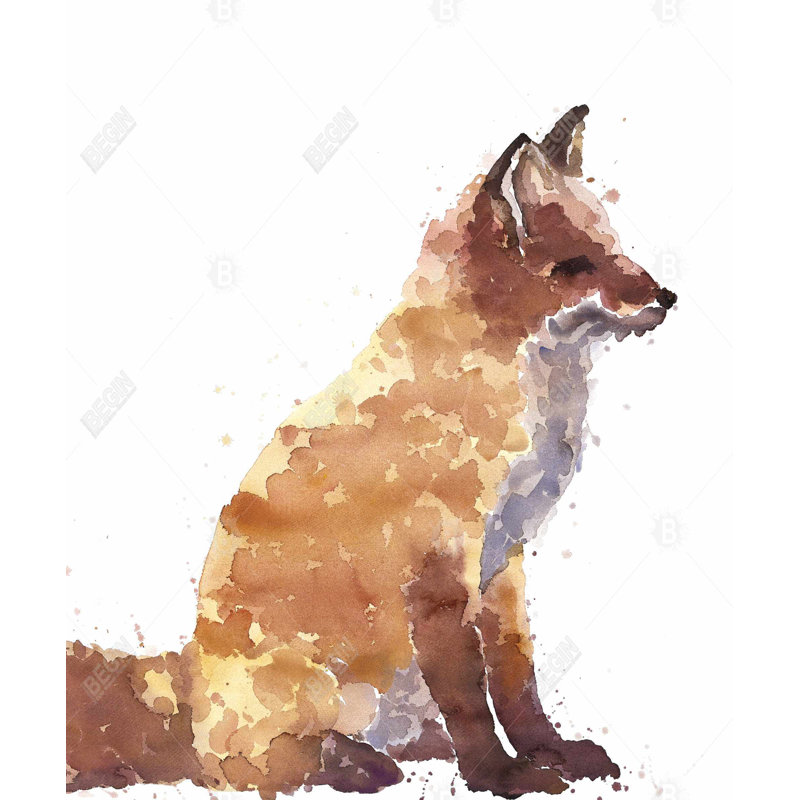Renard roux - Toile encadrée brune pour la décoration intérieure | Reproduction d'art