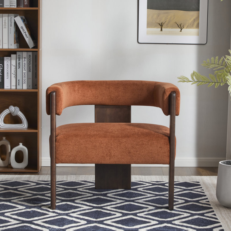Fauteuil d'appoint Melanney, Velours orange brûlé