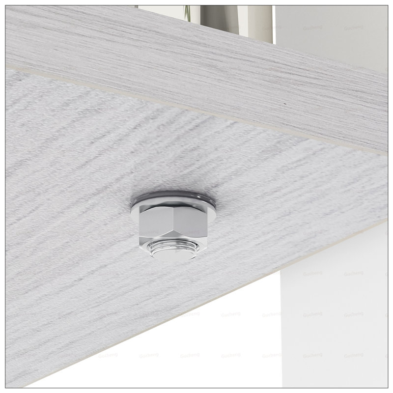 Table basse moderne moderne avec plateau en verre trempé et rangement en panneau de fibres à densité moyenne, transparente et durable pour les salons