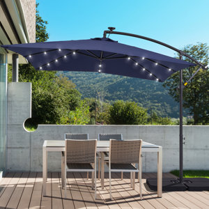 Laurennicole 8'2" Square Lighted Cantilever Umbrella