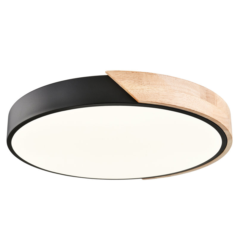 Ronson Wood LED Flush Mount Light, Black