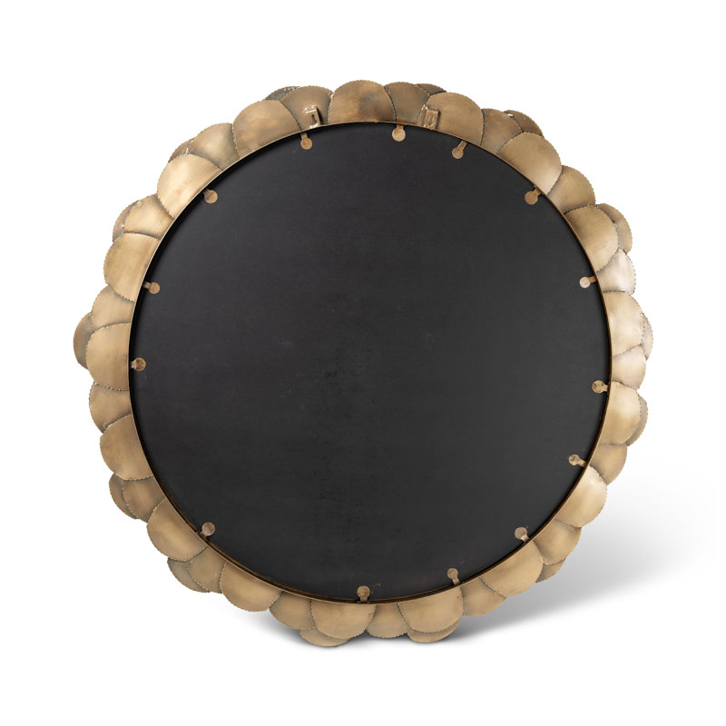 Jonica Iron Round Mirror, Antique Brass, 43" x 43"