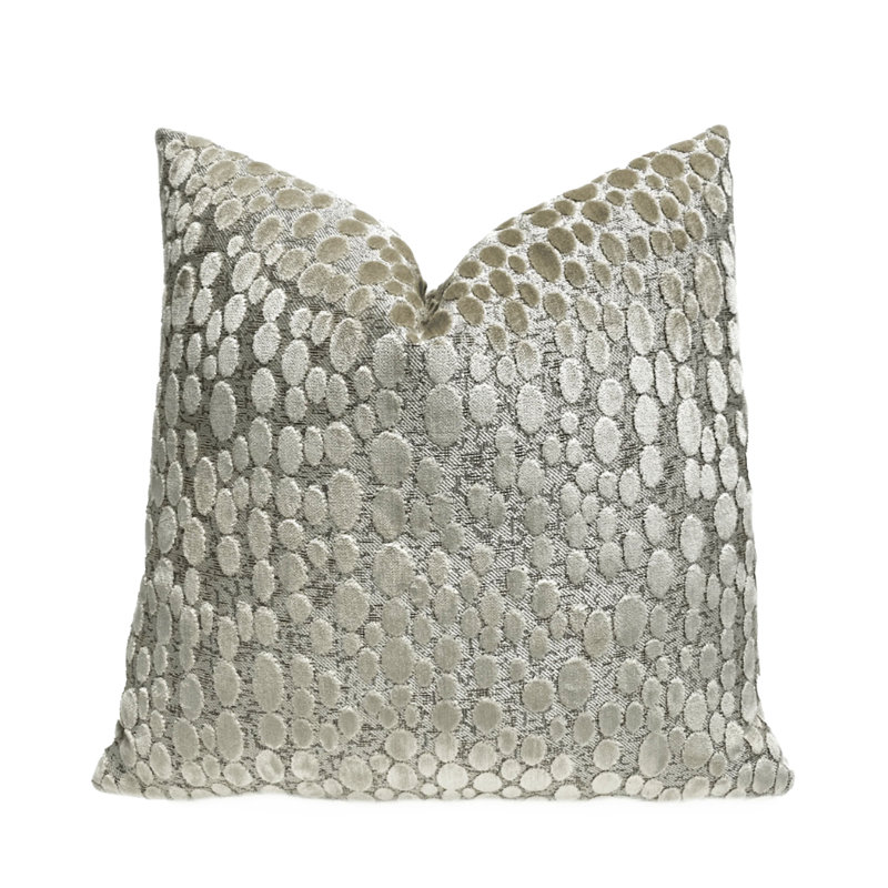 Housse de coussin ovale en velours, H 20 po x l 20 po, Blanc