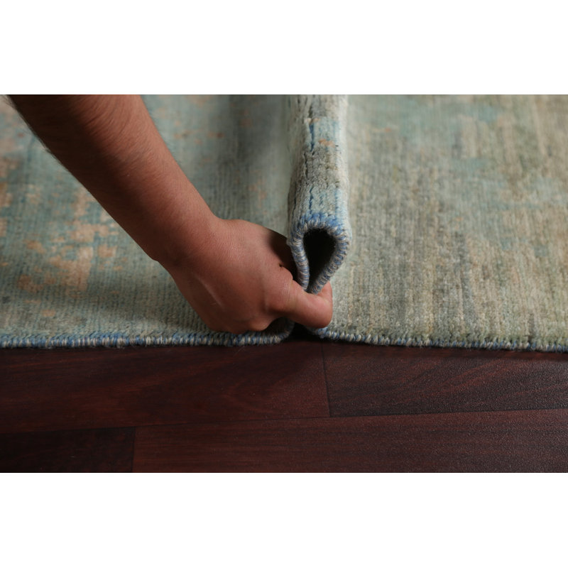 Tapis oriental en laine à motif végétal noué à la main 7 x 10