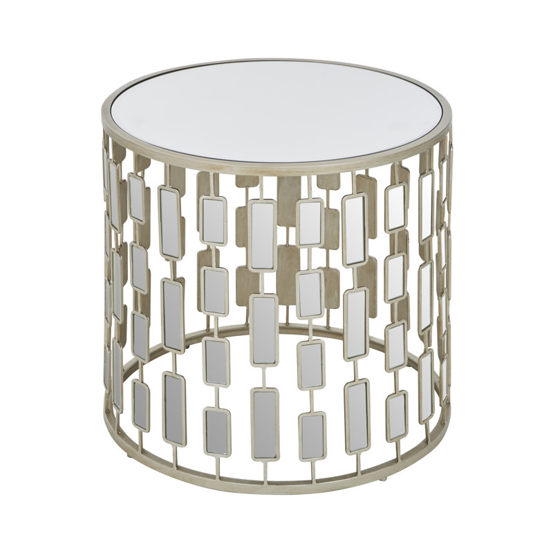 Smithers Glass Top Drum End Table